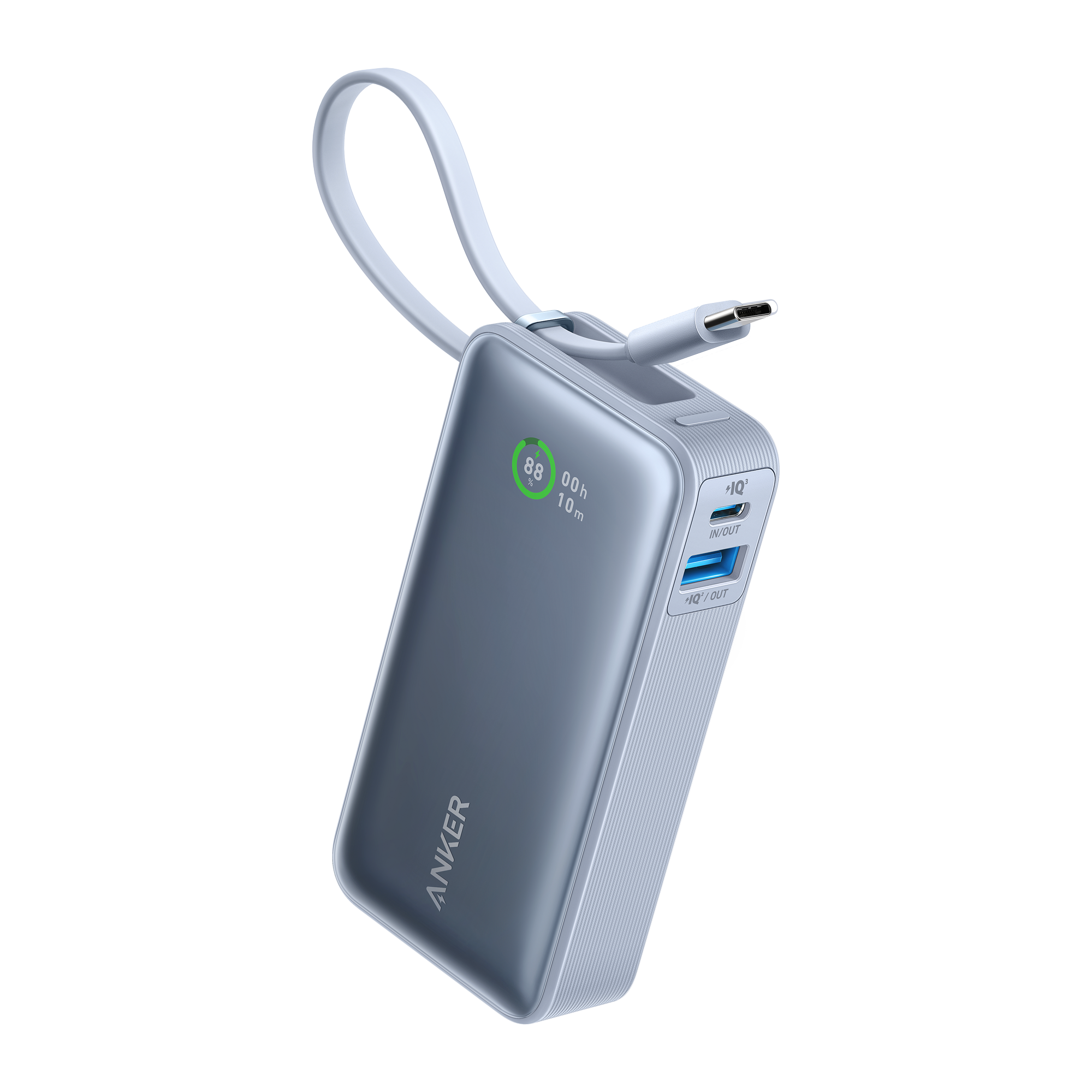 Anker Nano Power Bank (30W, Built-In USB-C Cable) P2 Ice Lake Blue