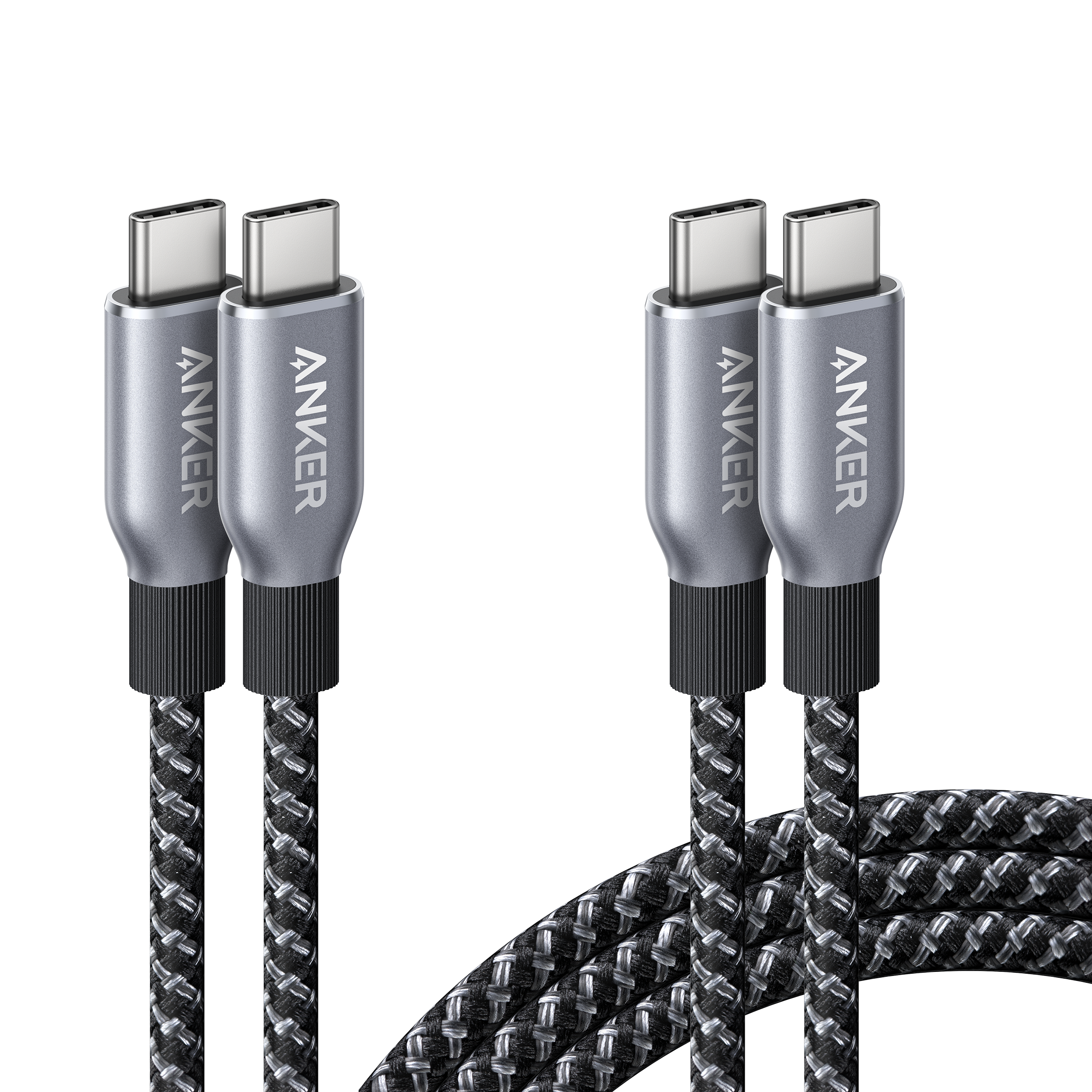Anker Prime USB-C to USB-C Cable (240W, Upcycled-Braided, 2-Pack) Z3 3 ft × 6 ft