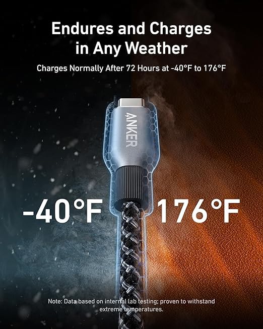 Anker cable with strong durability for extreme temperatures.