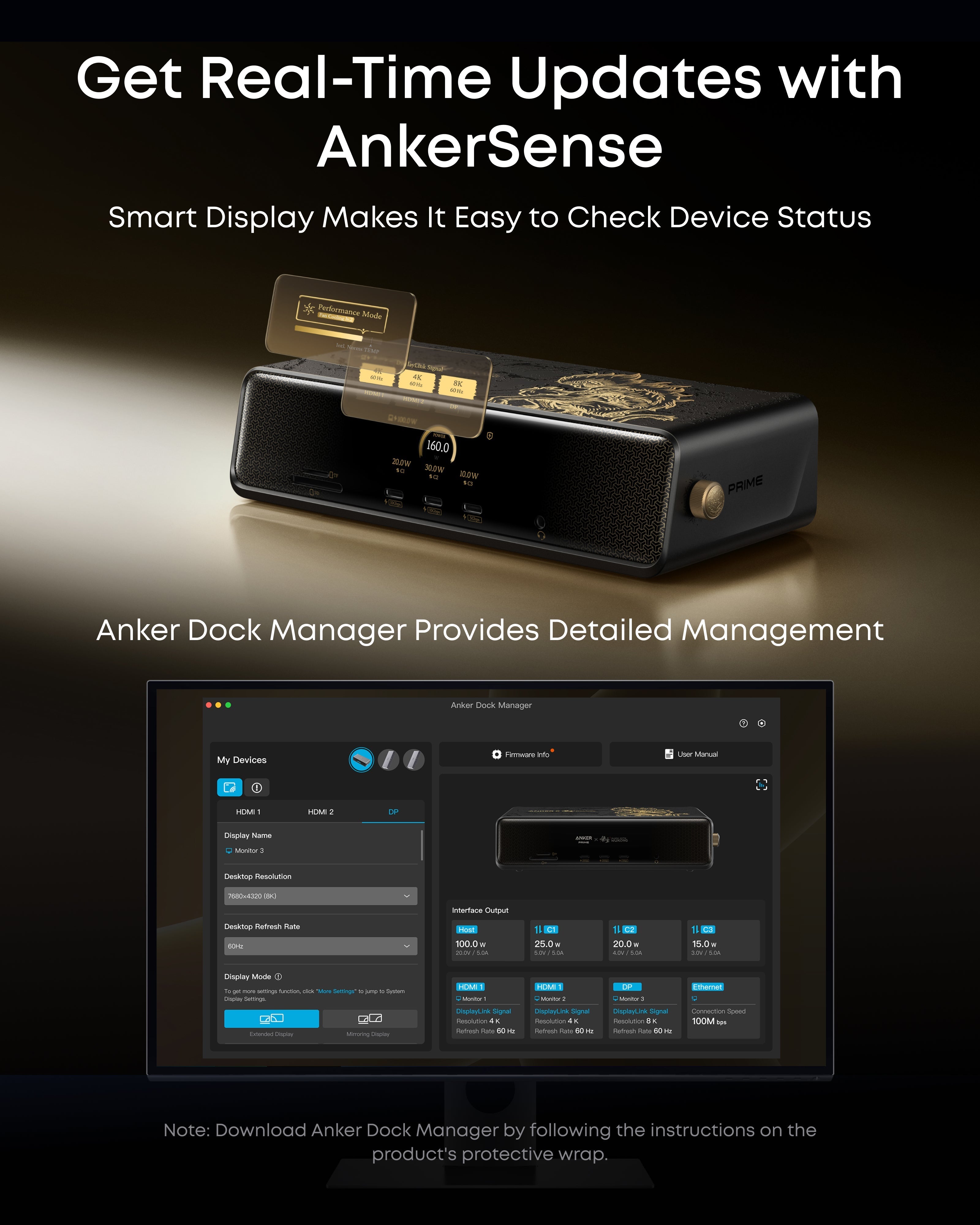(Anker × Black Myth: Wukong Edition) Anker Prime Docking Station (14-in-1, Triple Display, DisplayLink) with DL7400