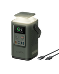 AnkerSOLlIX for portable power station with lamp and dual USB-C cables.
