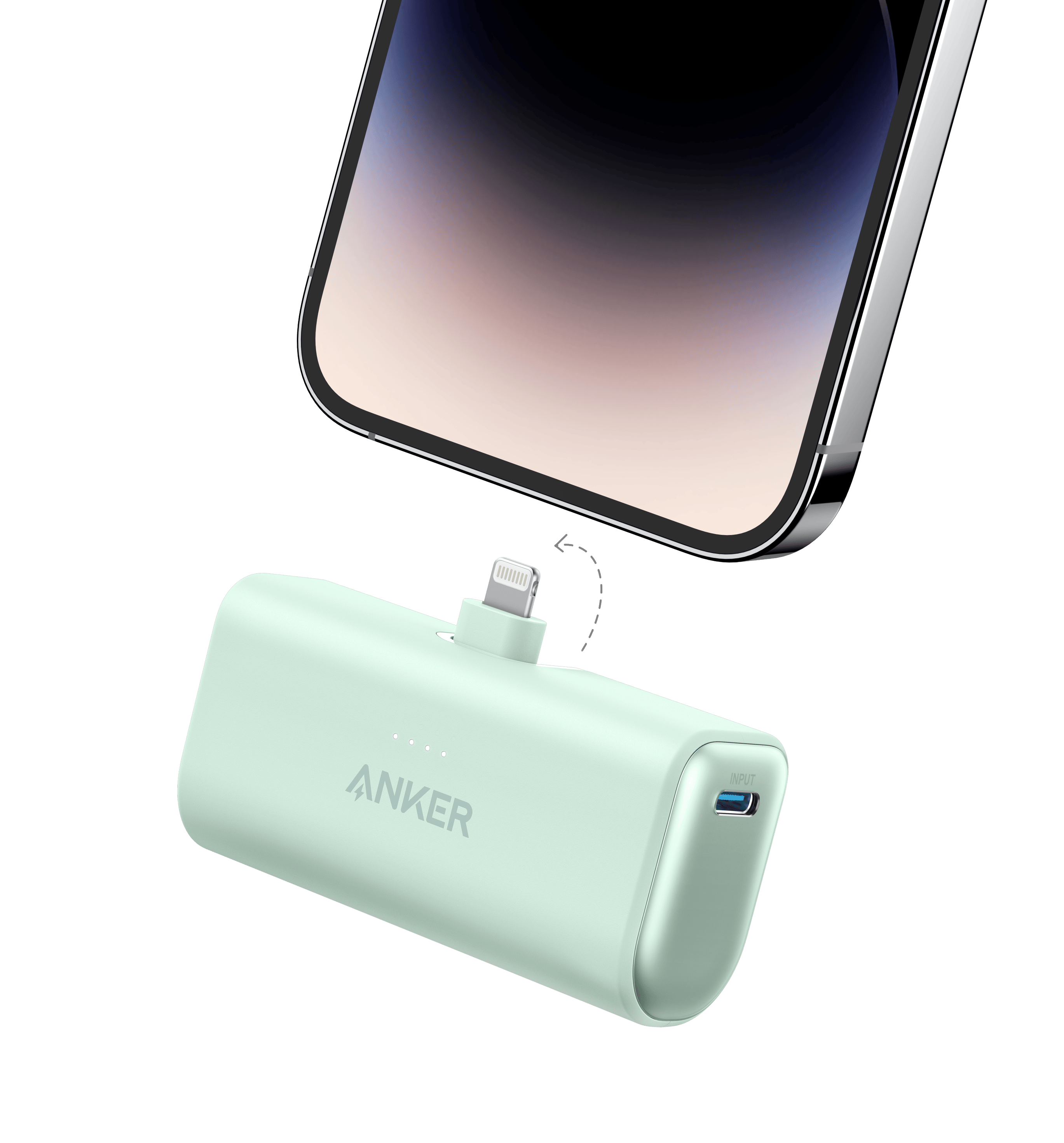 Anker Nano Power Bank (12W, Built-In Lightning Connector) K7 Mint Green