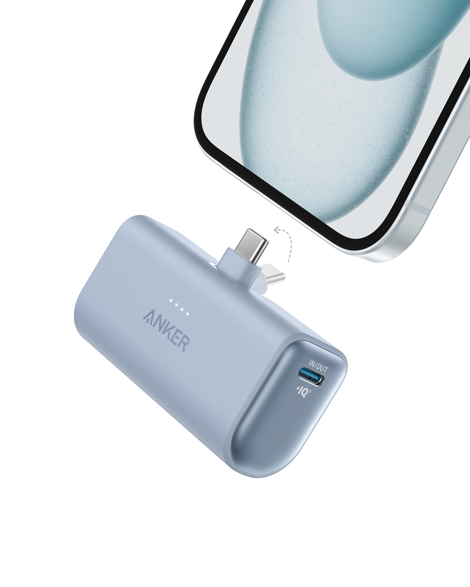 Anker Nano Power Bank (22.5W, Built-In USB-C Connector) D4 Ice Lake Blue