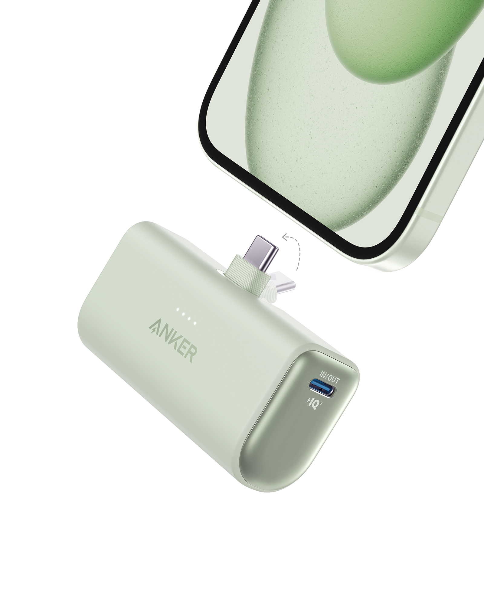 Anker Nano Power Bank (22.5W, Built-In USB-C Connector) M7 Sprout Green