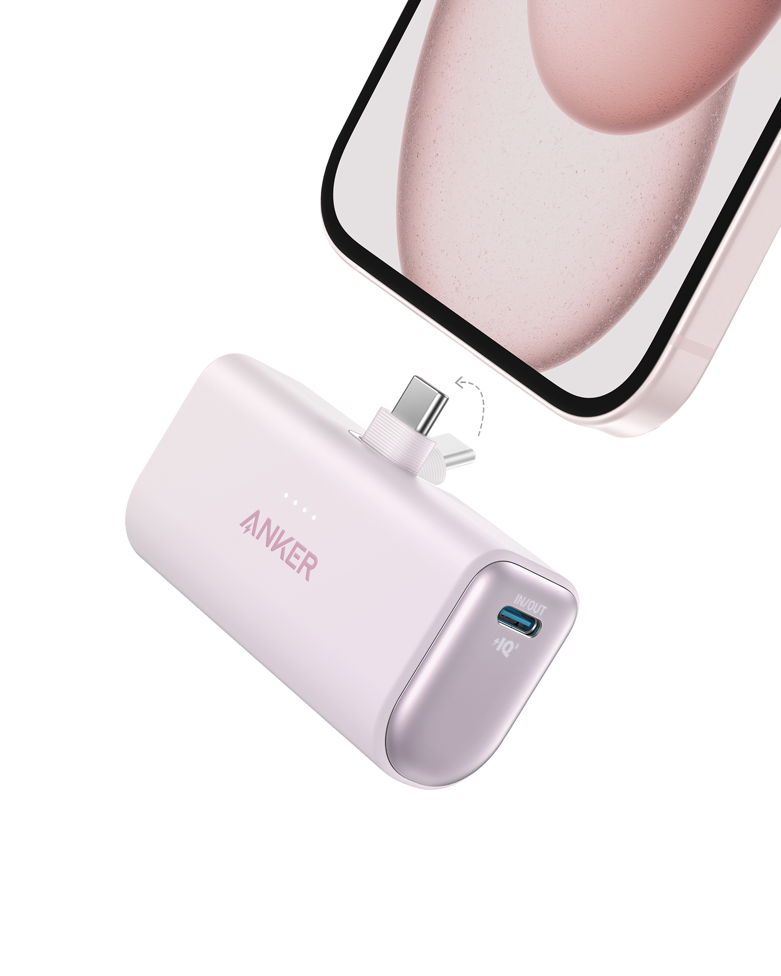 Anker Nano Power Bank (22.5W, Built-In USB-C Connector) M7 Lotus Pink