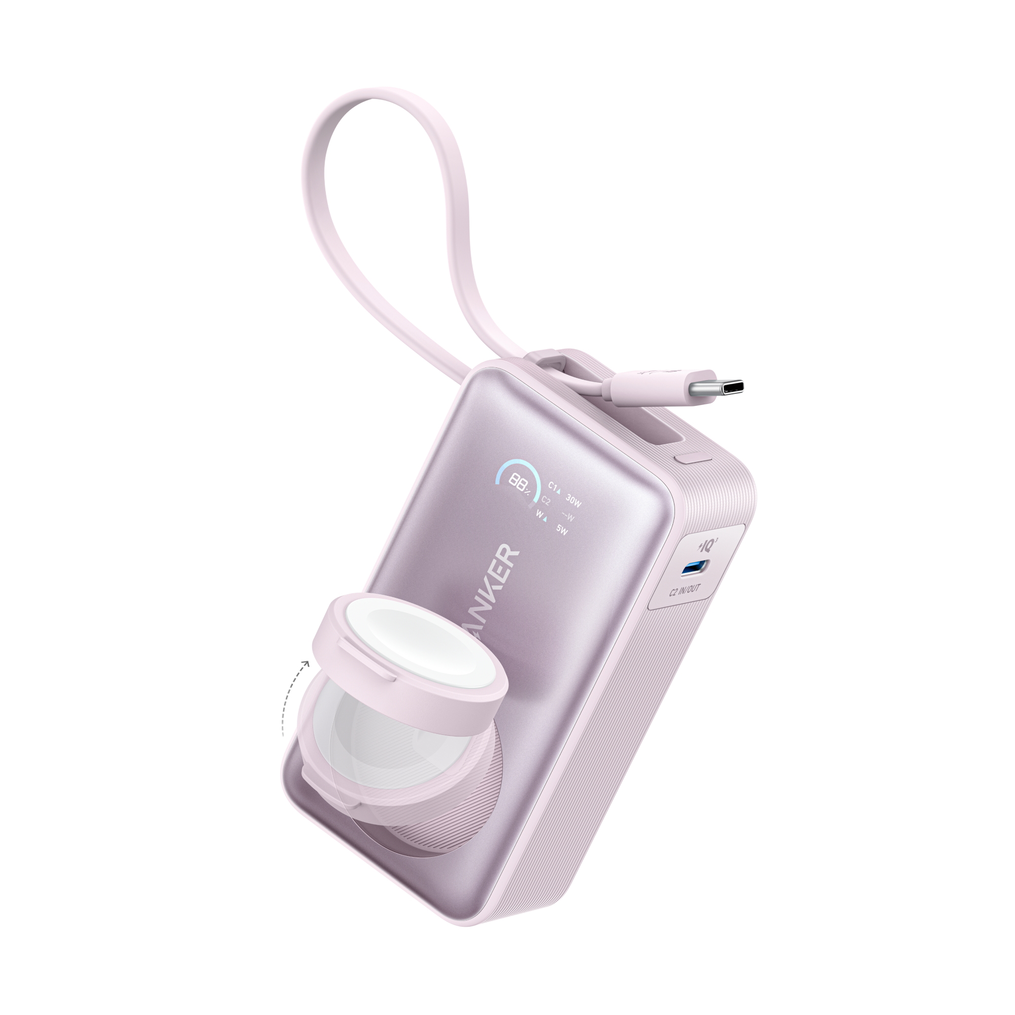 Anker MagGo Power Bank (10K, 35W, For Apple Watch) V0 Pink Aura