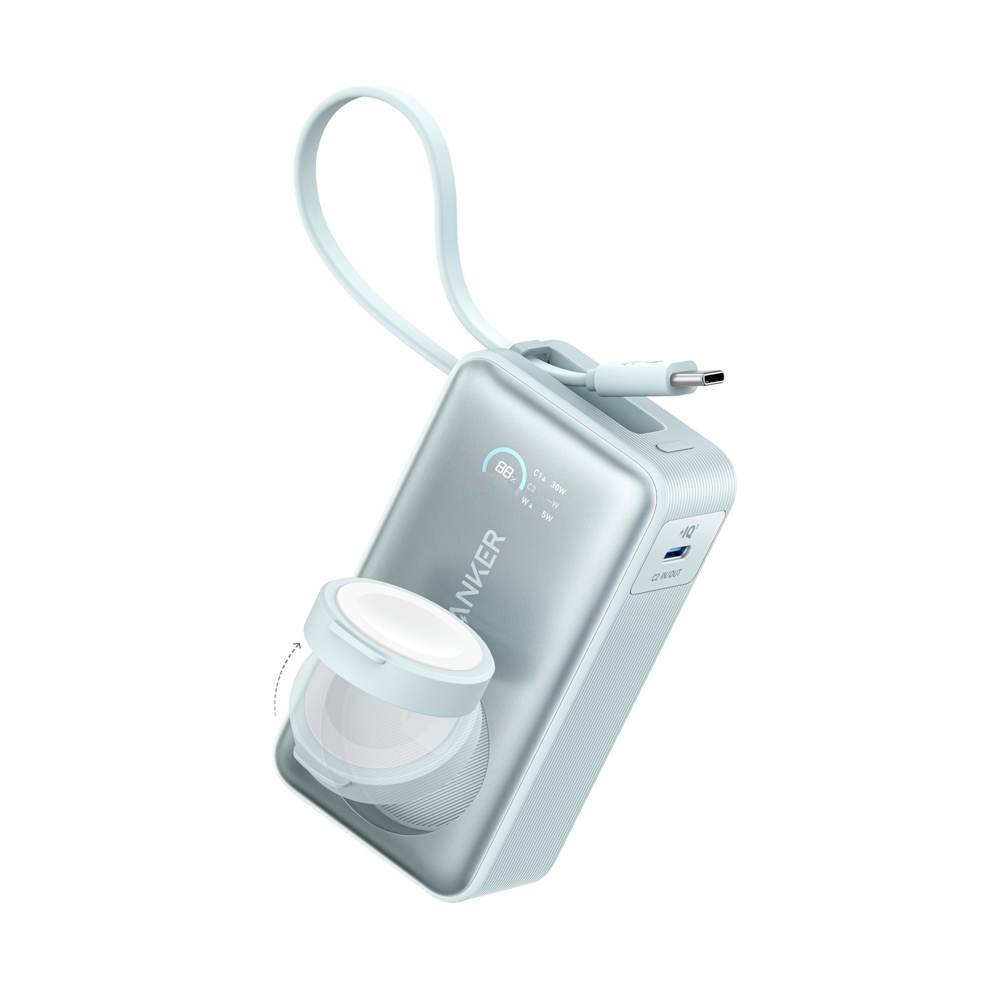 Anker MagGo Power Bank (10K, 35W, For Apple Watch) V0 Teal Oasis