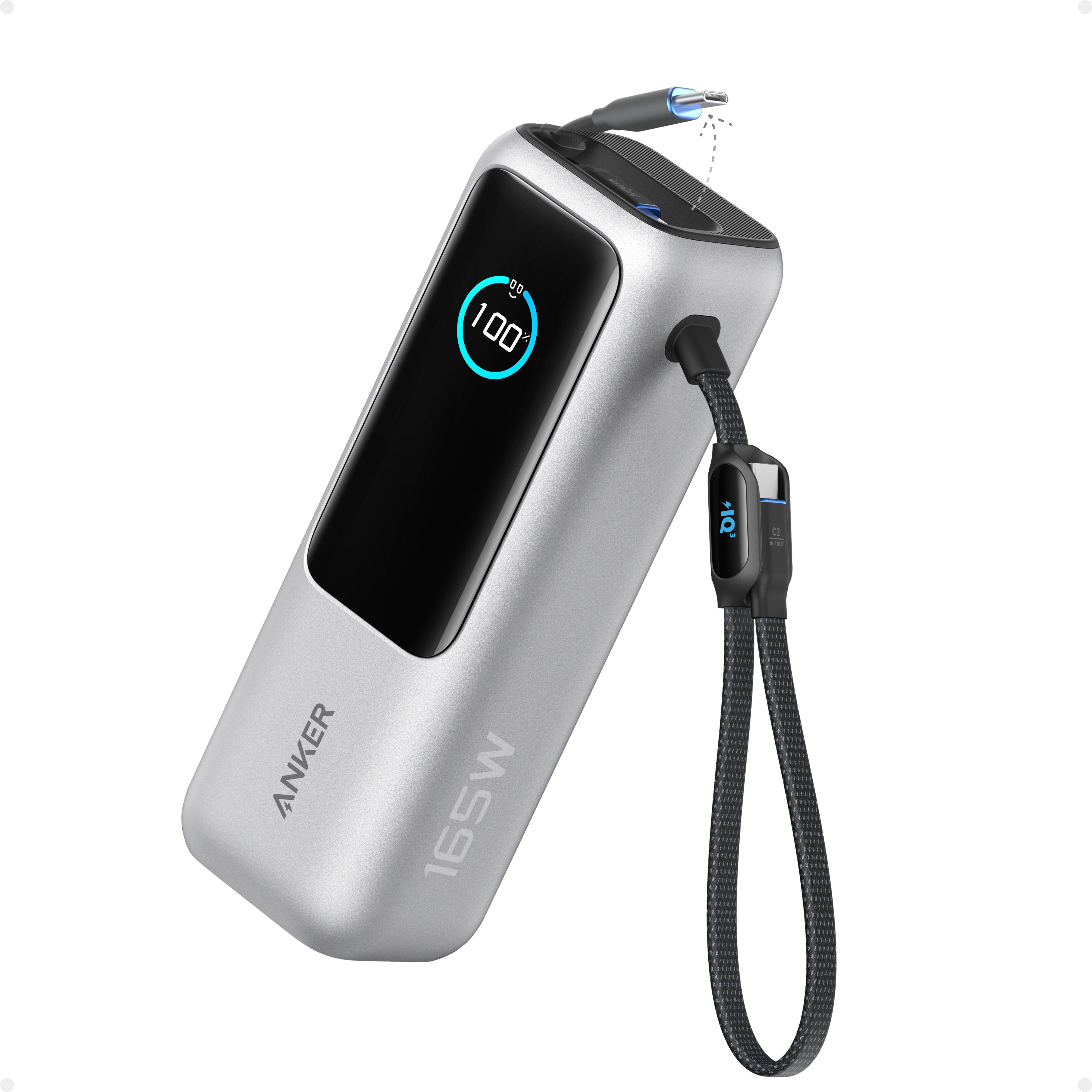 Anker Laptop Power Bank (25K, 165W, Built-In and Retractable Cables) R3 Silver / Power Bank