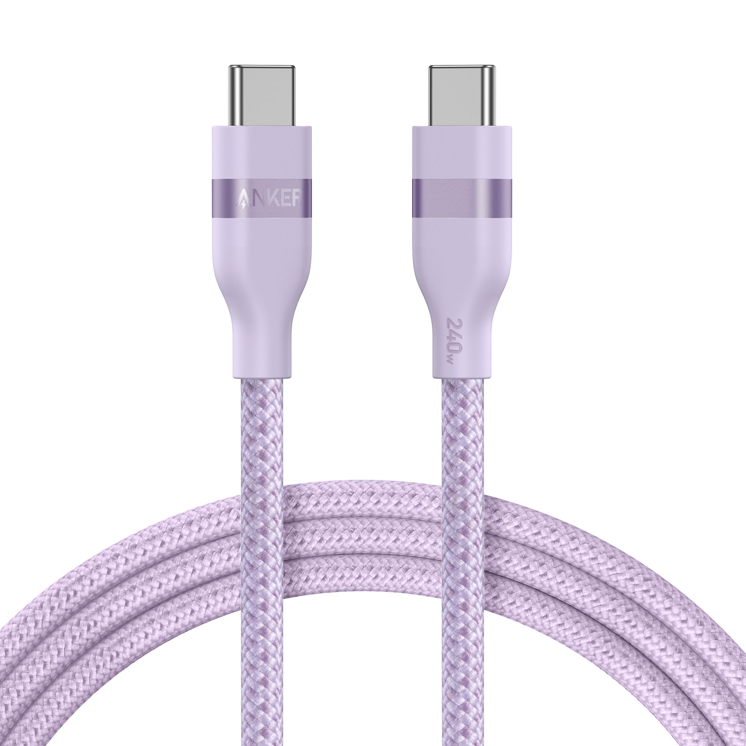 Anker USB-C to USB-C Cable (3 ft / 6 ft, 240W, Upcycled-Braided) T0 6 ft / Lilac Purple