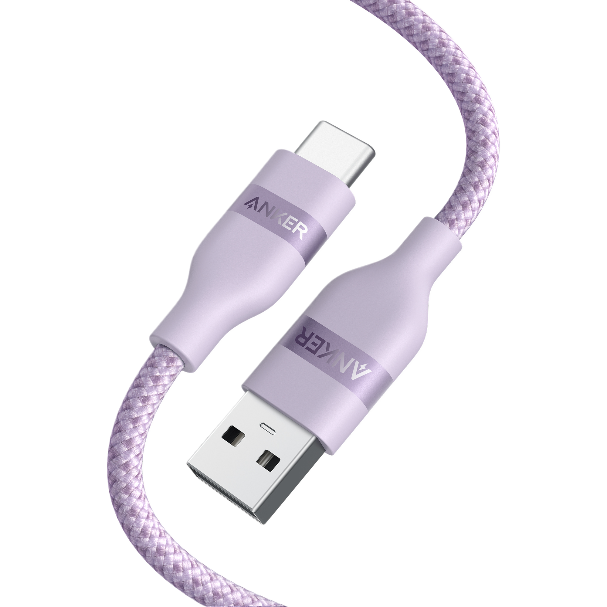 Anker USB-A to USB-C Cable (3 ft/6 ft, Upcycled-Braided) H2 Violet / 3 ft
