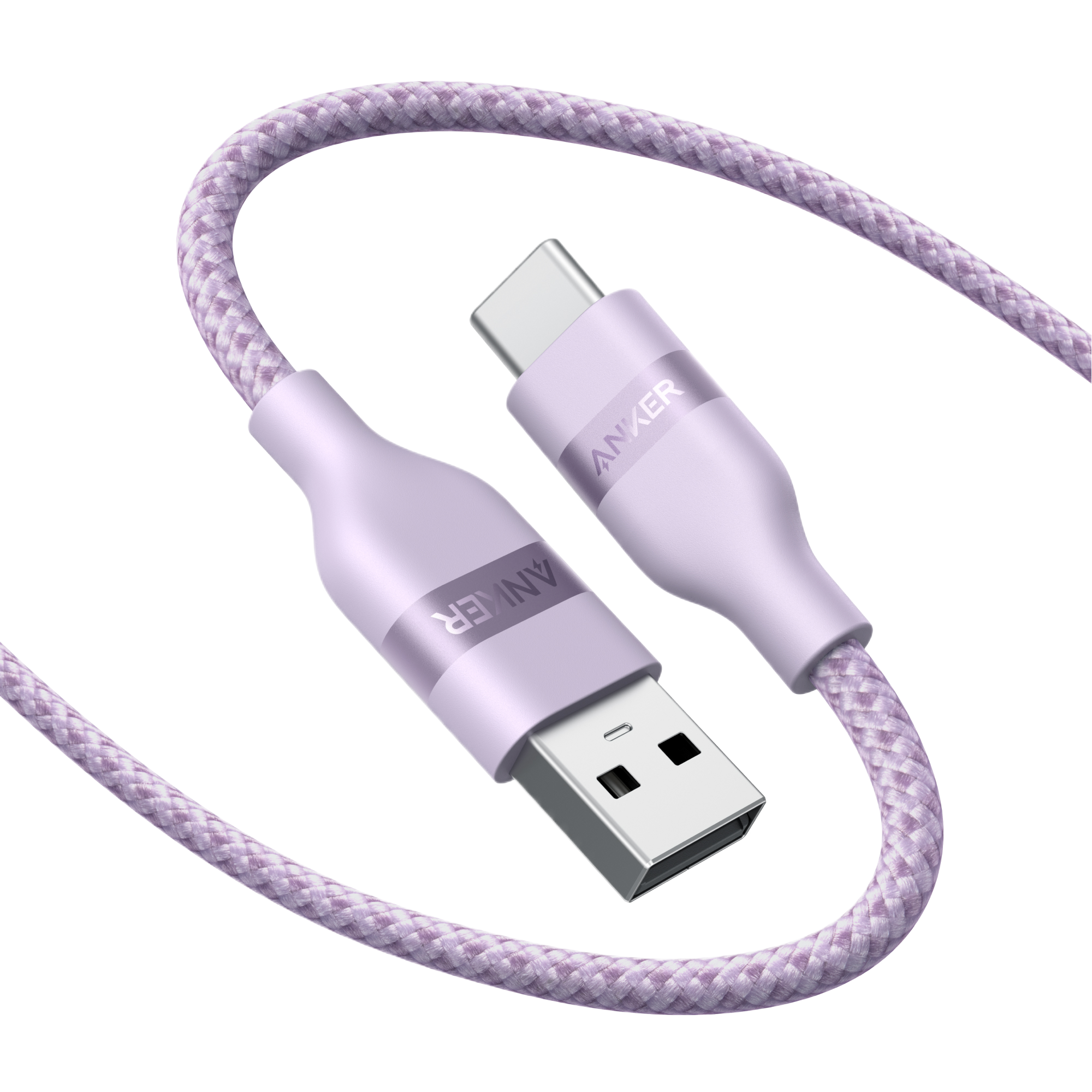 Anker USB-A to USB-C Cable (3 ft/6 ft, Upcycled-Braided) H2 Violet / 6 ft