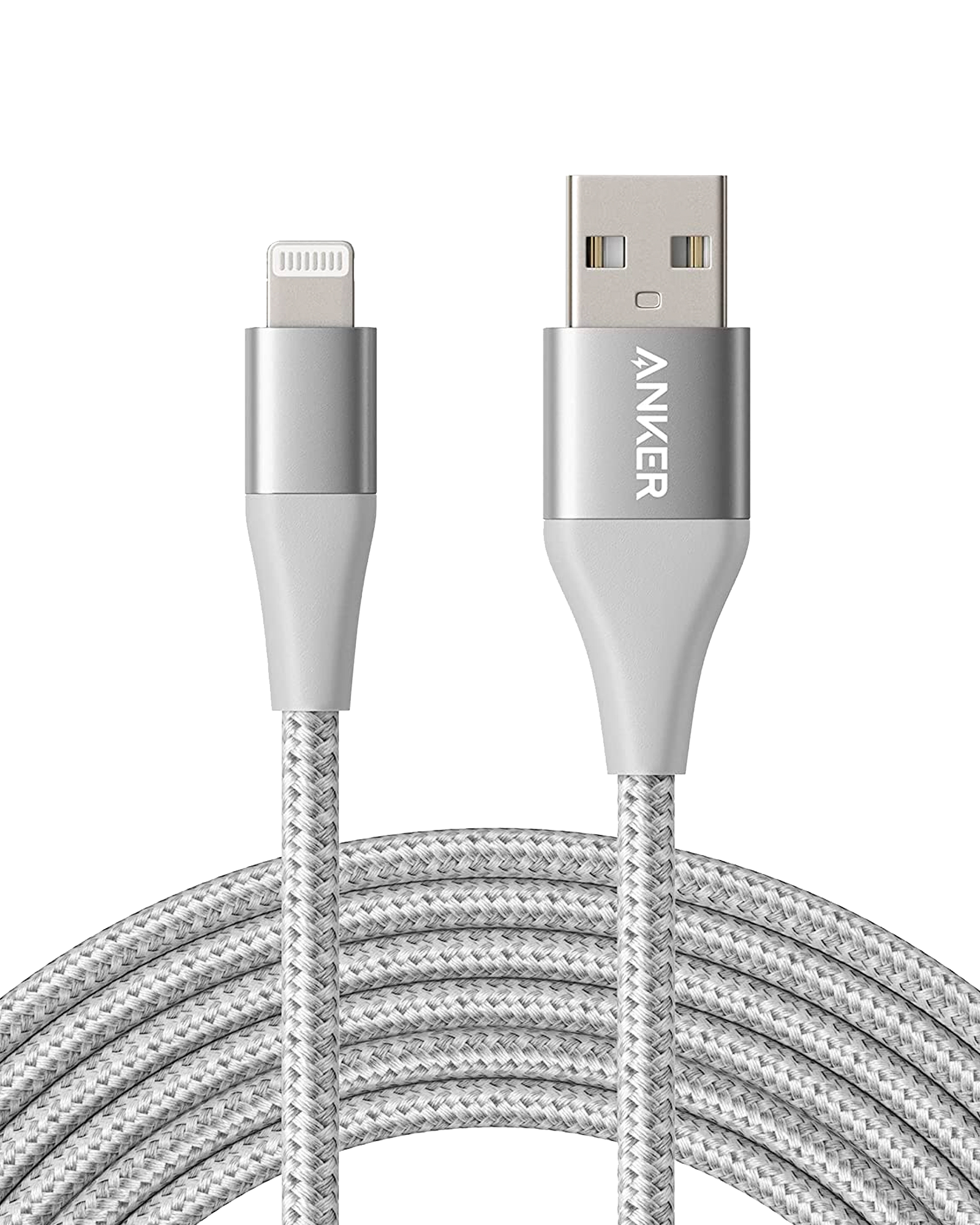 Anker 551 USB-A to Lightning Cable (3 ft / 6 ft / 10 ft) O7 Silver / 10ft