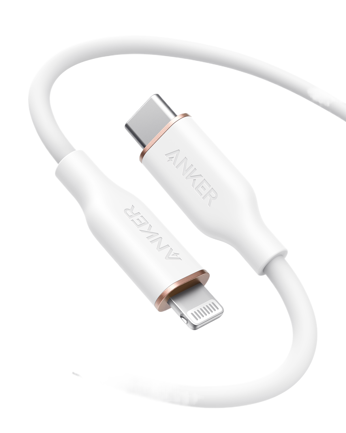 Anker 641 USB-C to Lightning Cable (Flow, 3 ft Silicone) A3 6ft / Cloud White