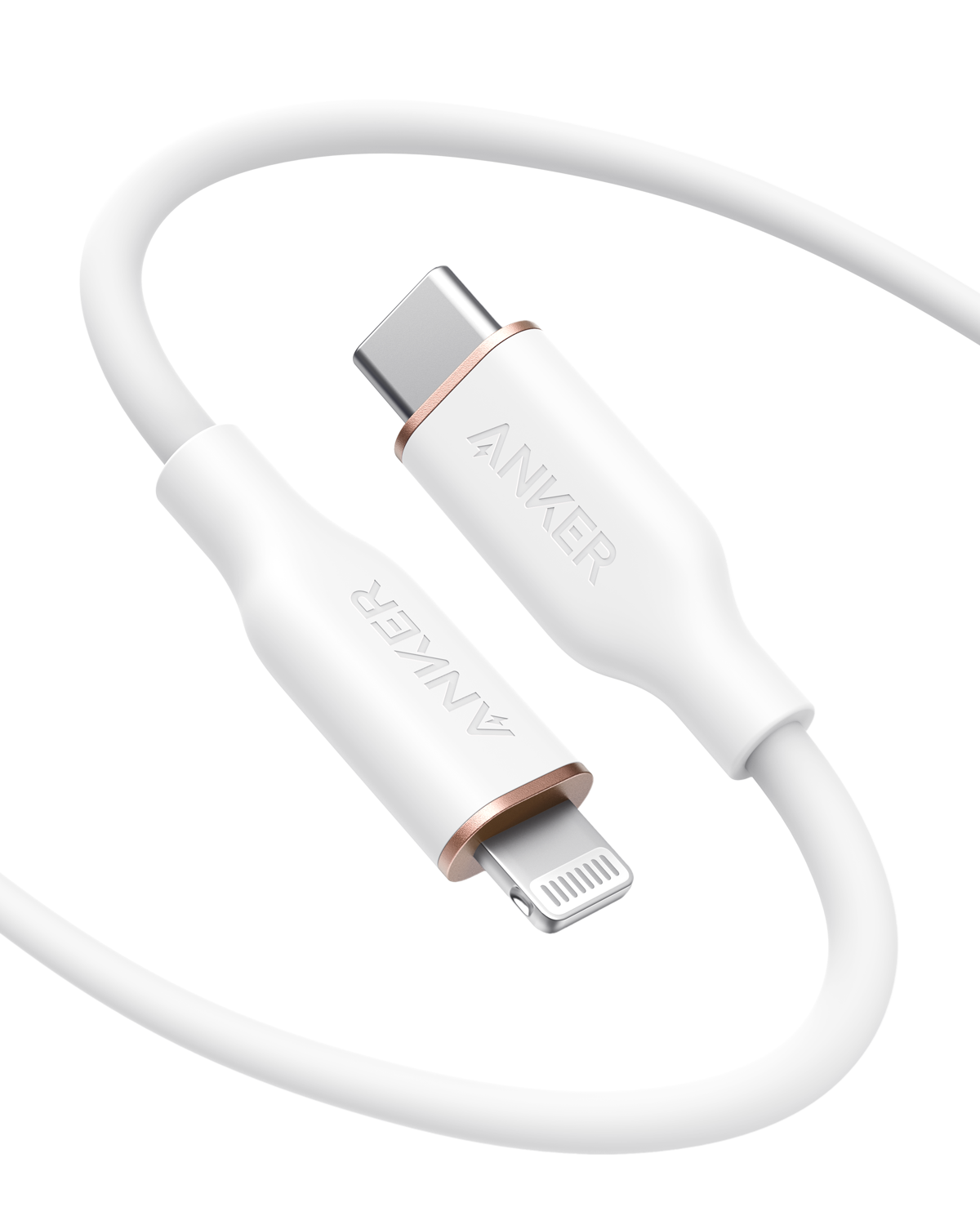 Anker 641 USB-C to Lightning Cable (Flow, Silicone) A2 6ft / Cloud White