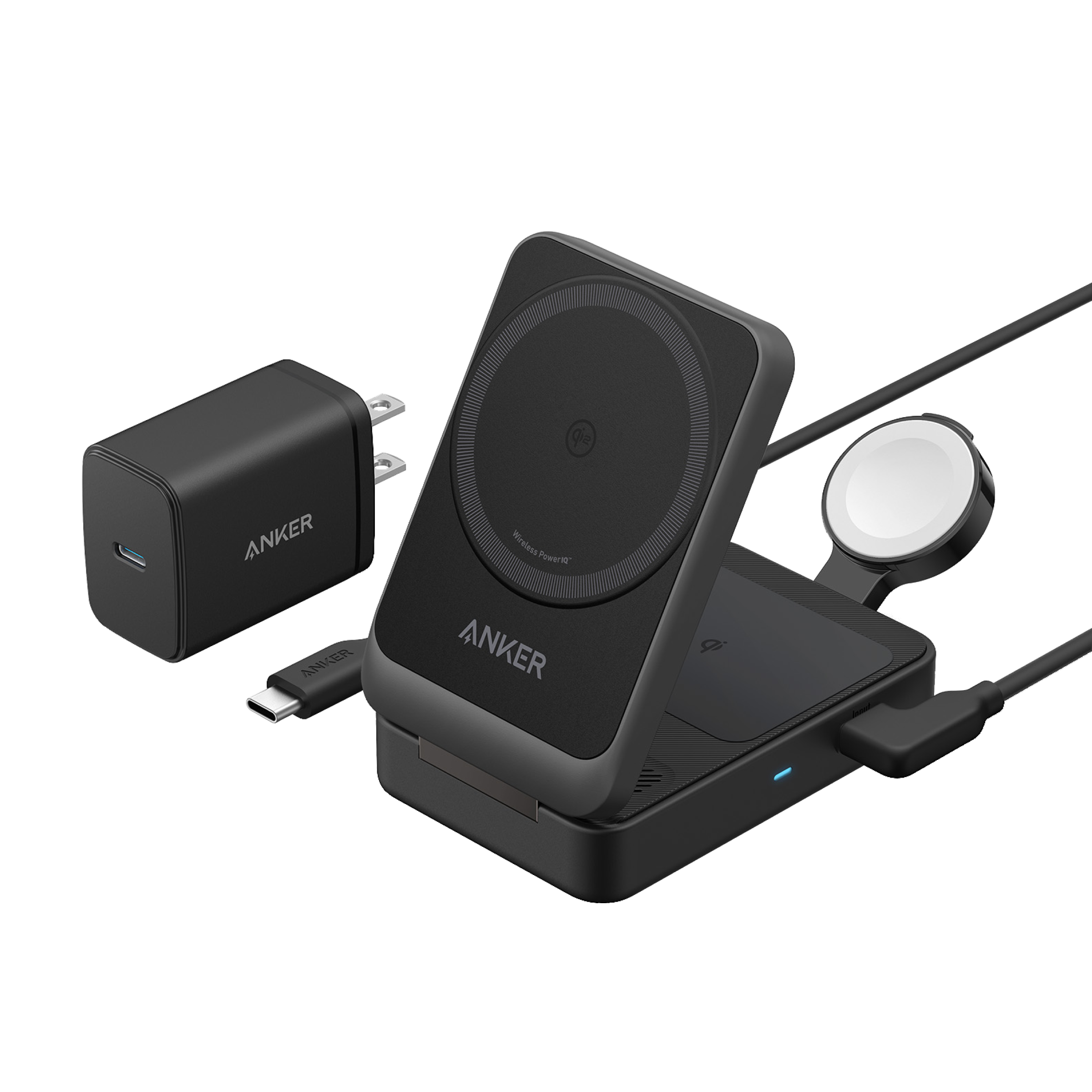 Anker MagGo Wireless Charging Station (Foldable 3-in-1) L3 Black Stone