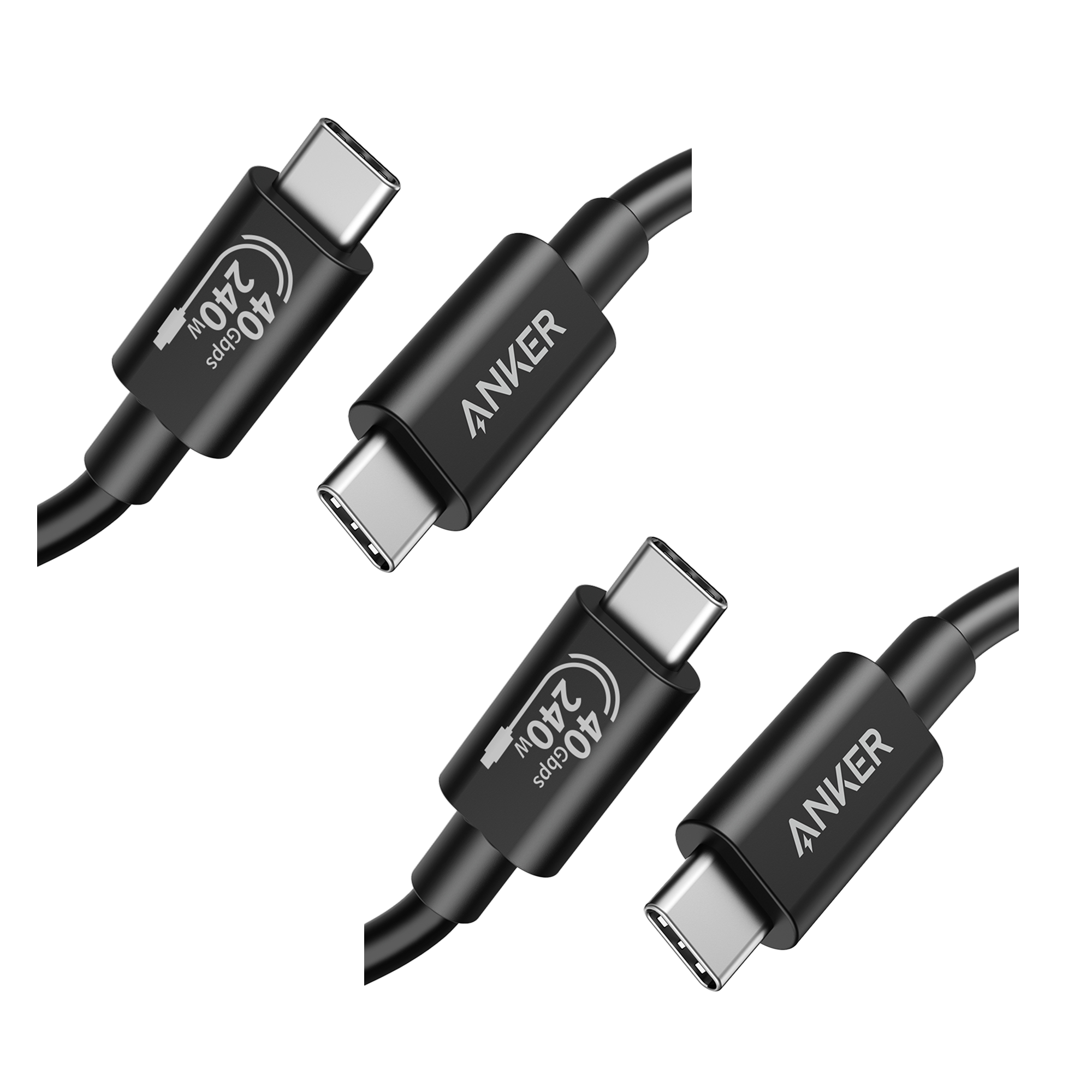 Anker 515 USB-C to USB-C Cable (Thunderbolt 4 Compatible)（2 packs）