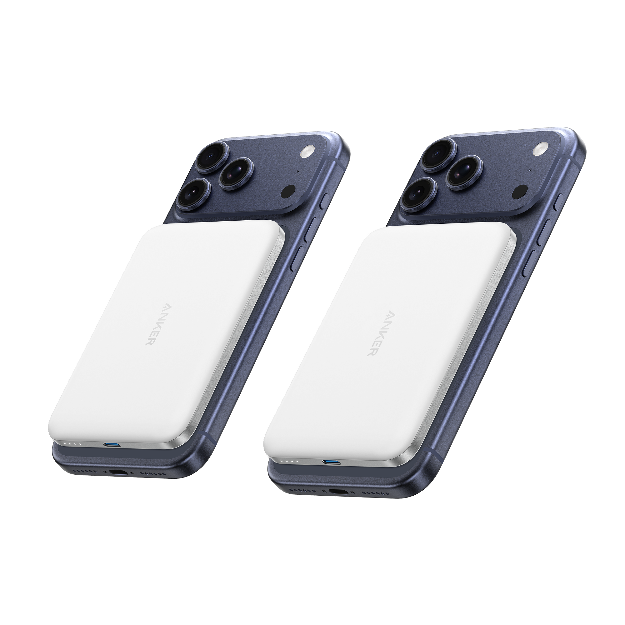 Anker Nano Power Bank (5K, MagGo, Slim) S3 Aurora White | 2-Pack