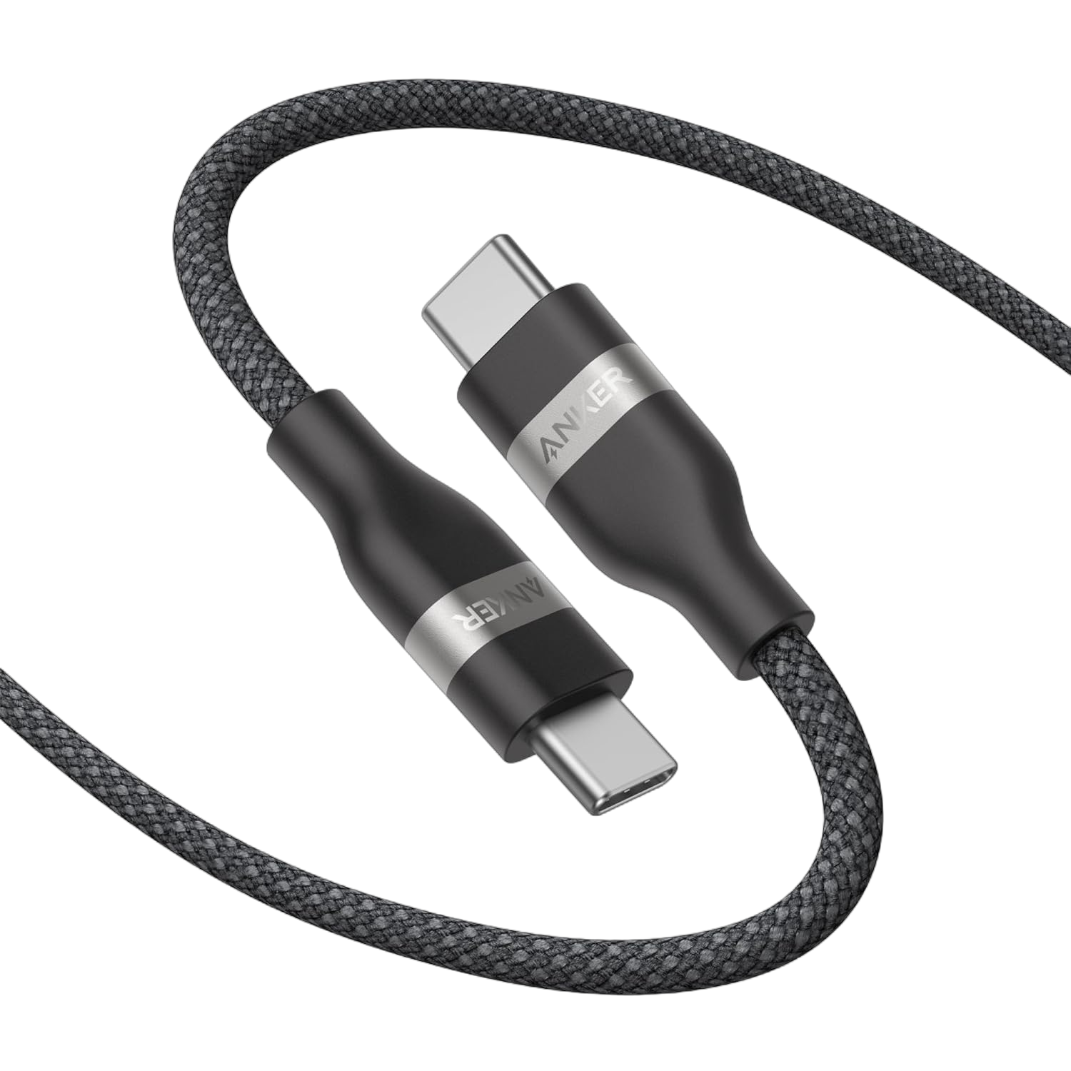 Anker USB-C to USB-C Cable (3 ft / 6 ft, 240W, Upcycled-Braided) T0 10 ft / Black Stone